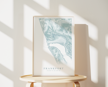 Frankfort MI Map Print