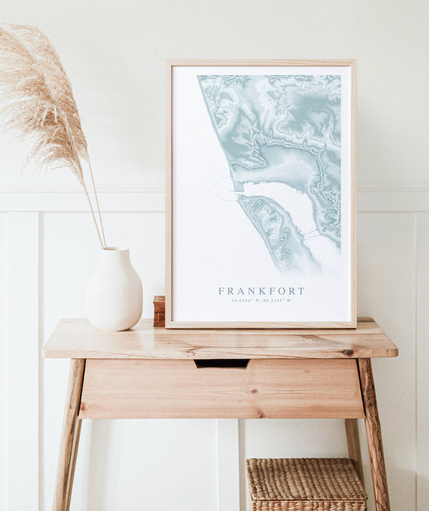 Frankfort MI Map Print