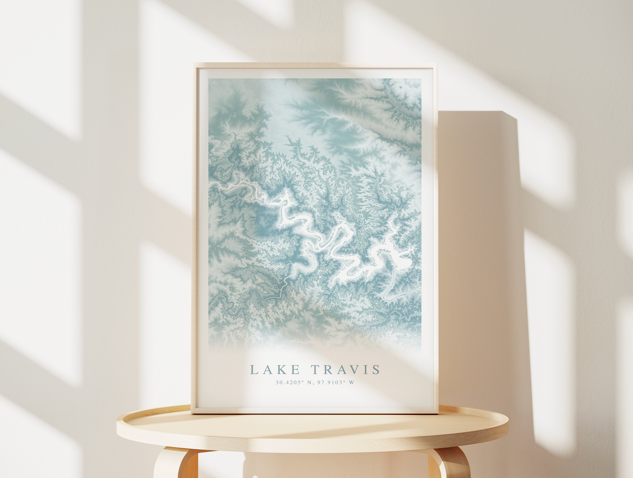 Lake Travis Map Print