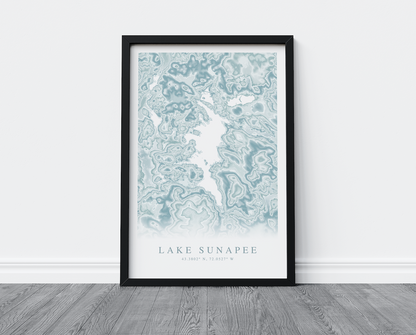 Lake Sunapee Map Print