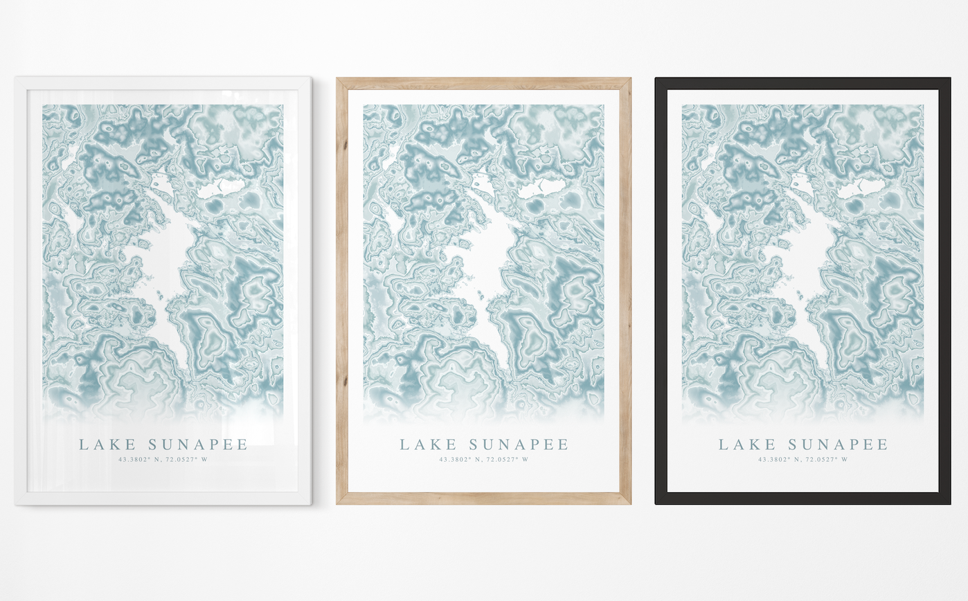 Lake Sunapee Map Print