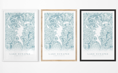 Lake Sunapee Map Print