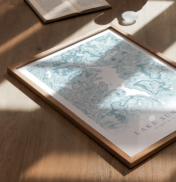 Lake Sunapee Map Print