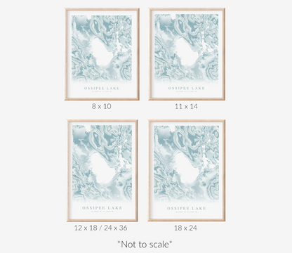Ossipee Lake Map Print