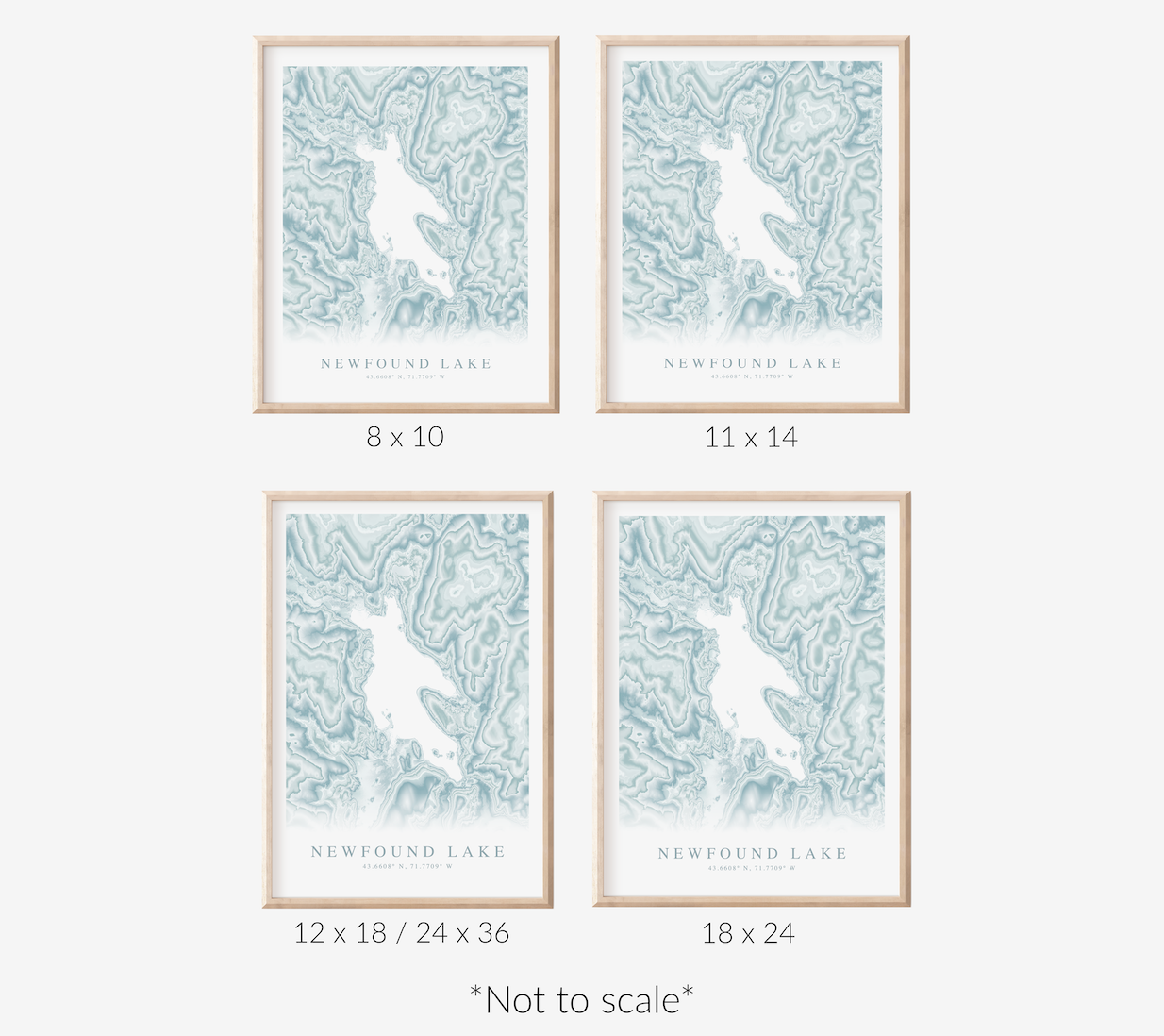 Newfound Lake Map Print