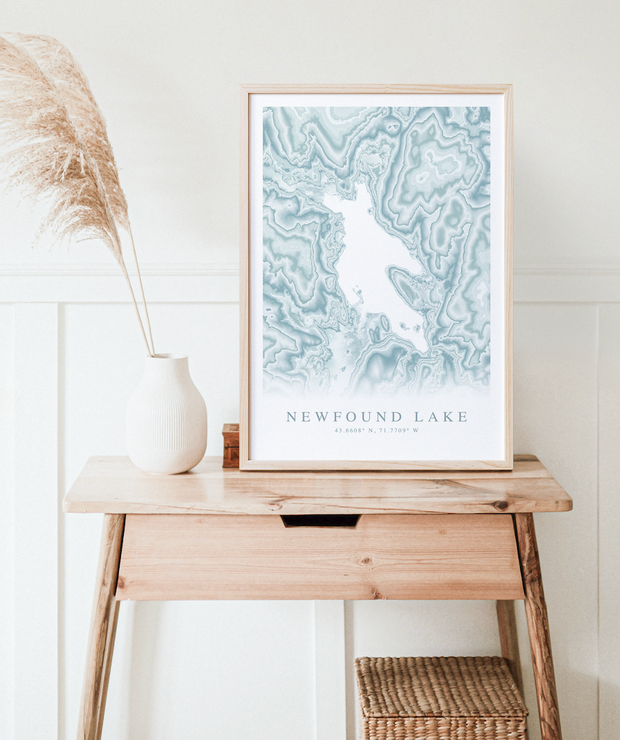 Newfound Lake Map Print