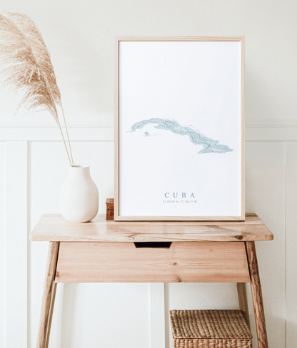 Cuba Map Print