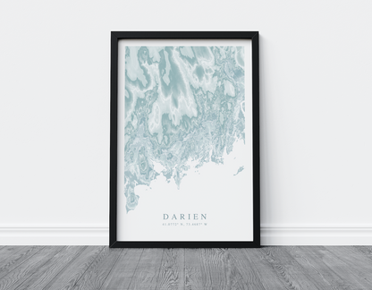 Darien Map Print