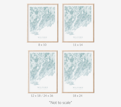 Milford CT Map Print