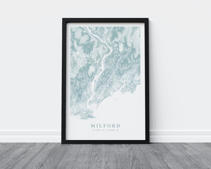 Milford CT Map Print