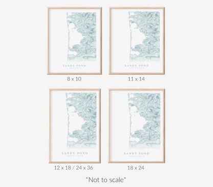 Sandy Pond NY Map Print