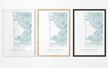Sandy Pond NY Map Print