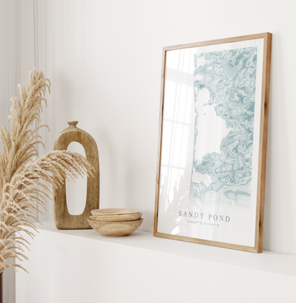 Sandy Pond NY Map Print