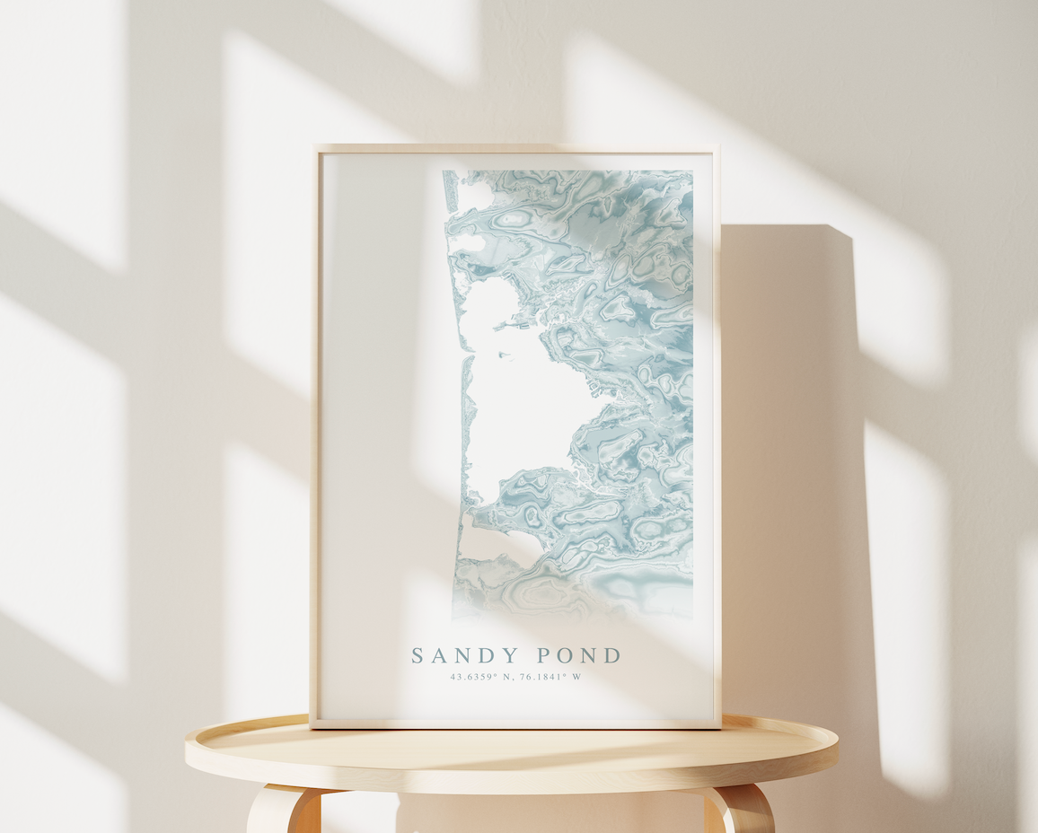 Sandy Pond NY Map Print