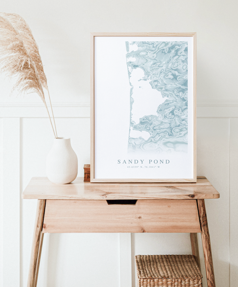 Sandy Pond NY Map Print