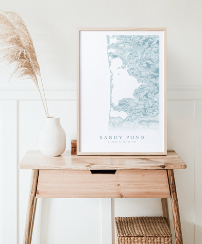 Sandy Pond NY Map Print