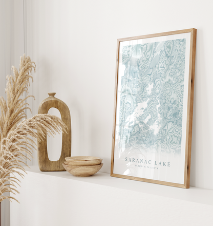 Saranac Lake Map Print