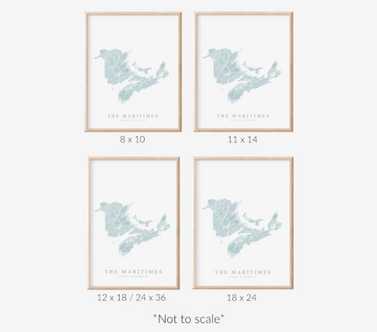 Maritime Provinces Map Print