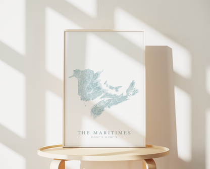Maritime Provinces Map Print