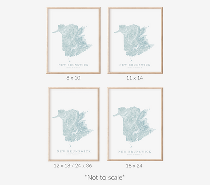 New Brunswick Canada Map Print