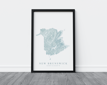 New Brunswick Canada Map Print