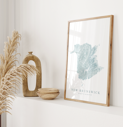 New Brunswick Canada Map Print