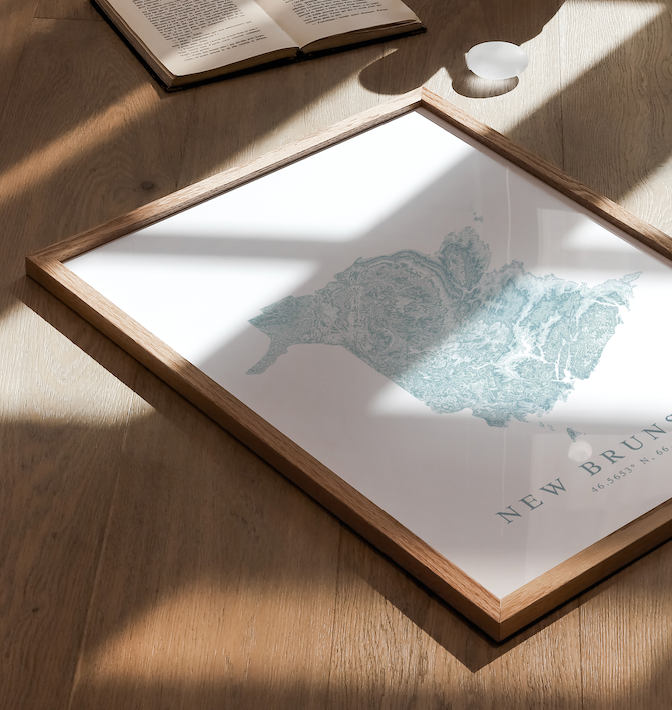 New Brunswick Canada Map Print