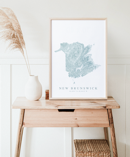 New Brunswick Canada Map Print