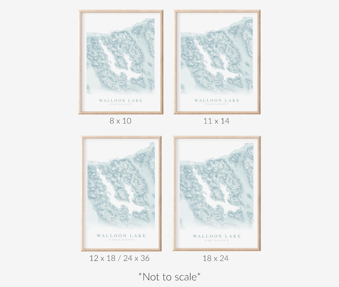 Walloon Lake Map Print
