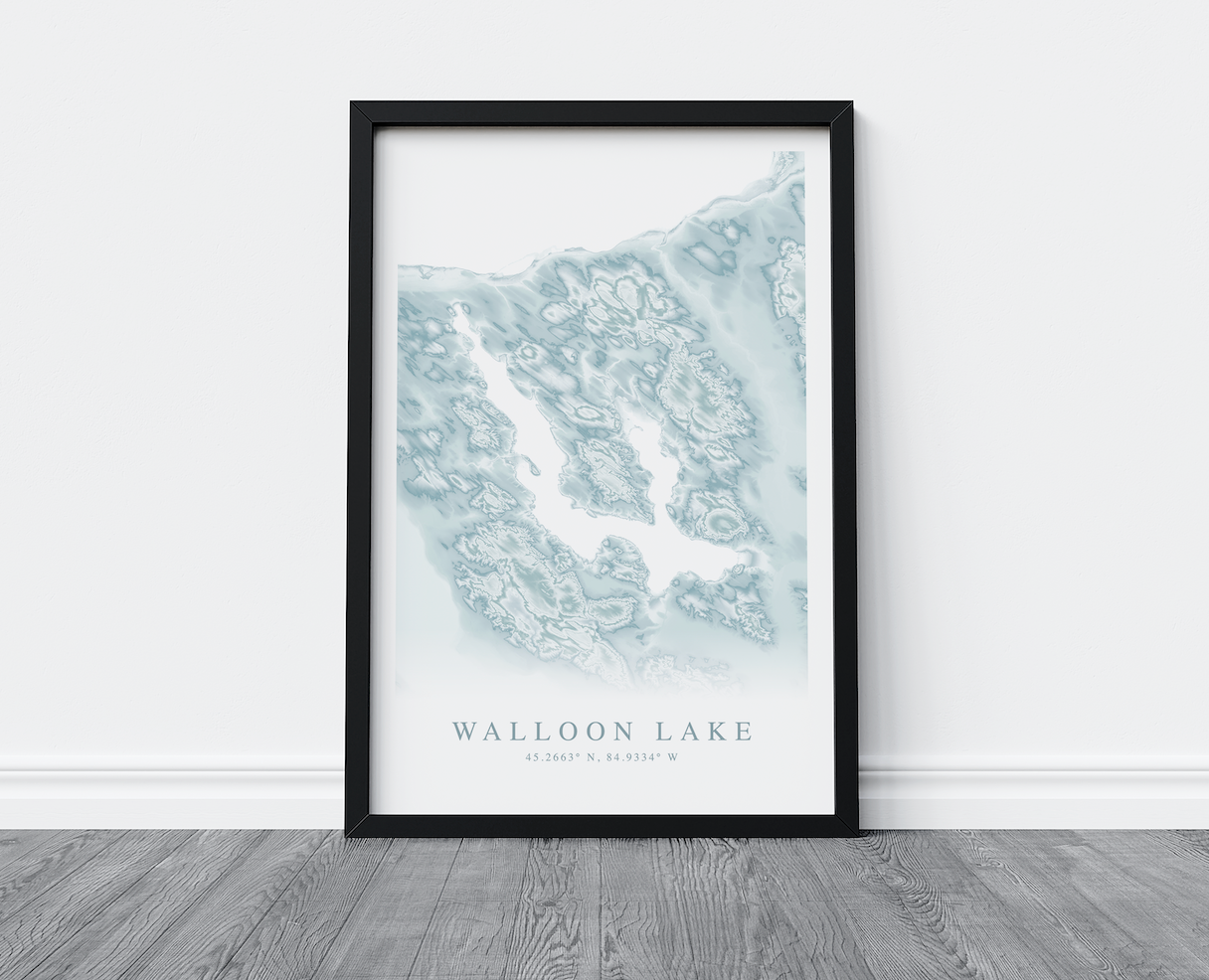 Walloon Lake Map Print