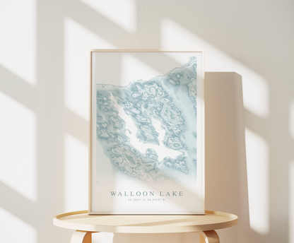 Walloon Lake Map Print