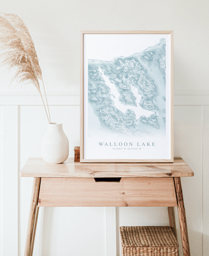 Walloon Lake Map Print
