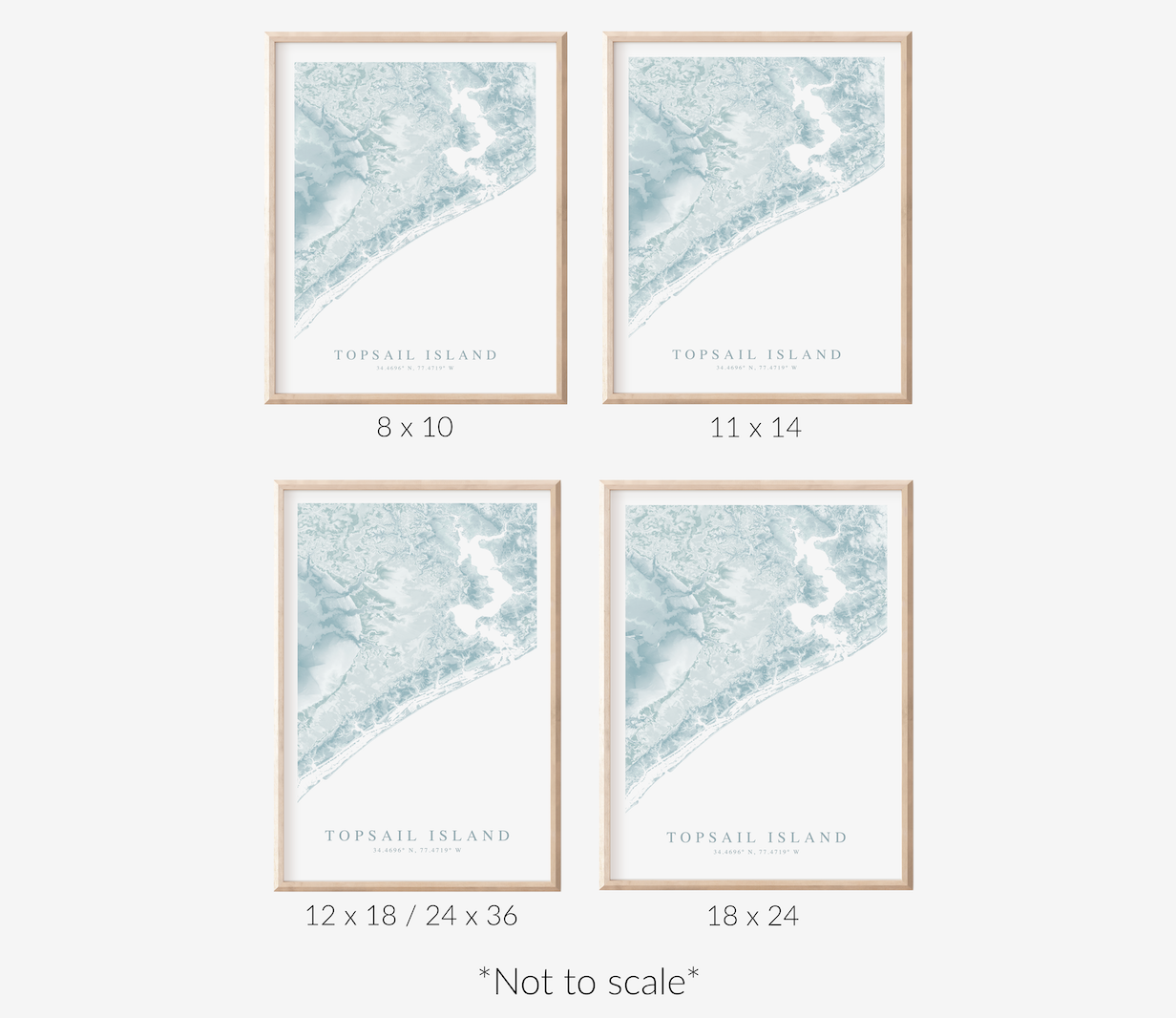 Topsail Island Map Print