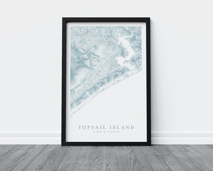 Topsail Island Map Print
