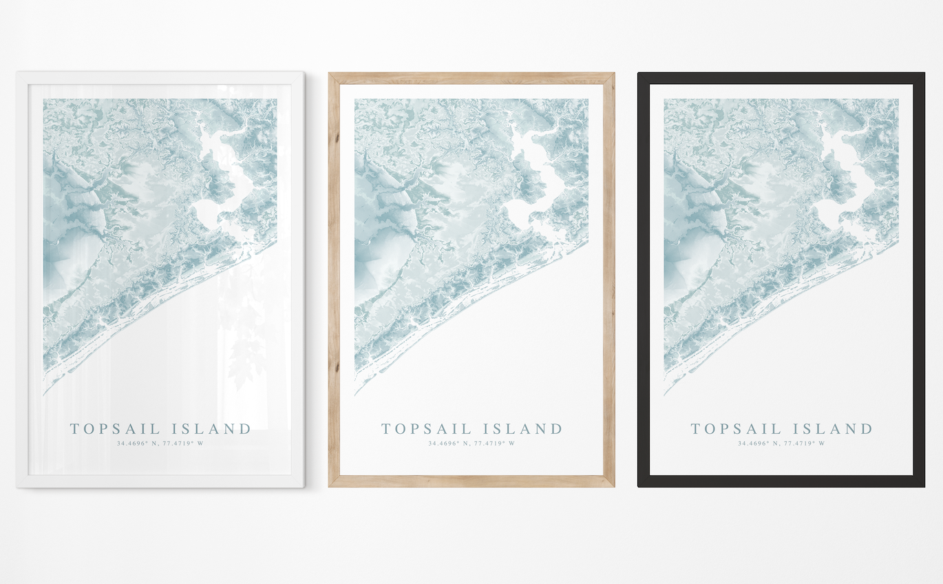 Topsail Island Map Print