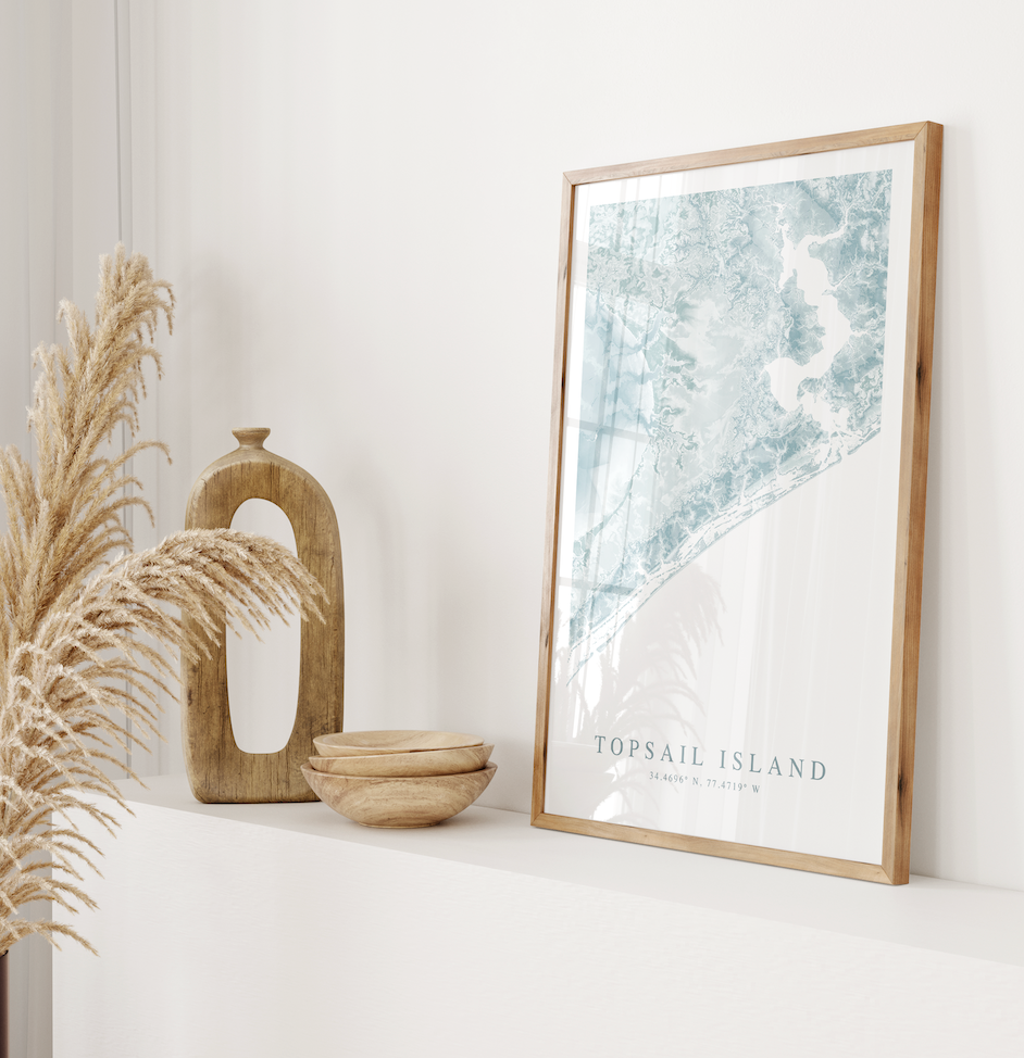 Topsail Island Map Print