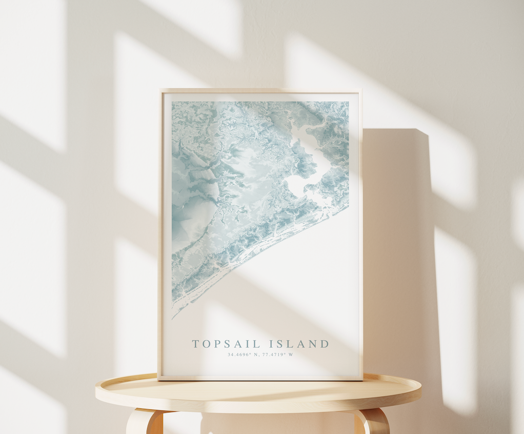 Topsail Island Map Print