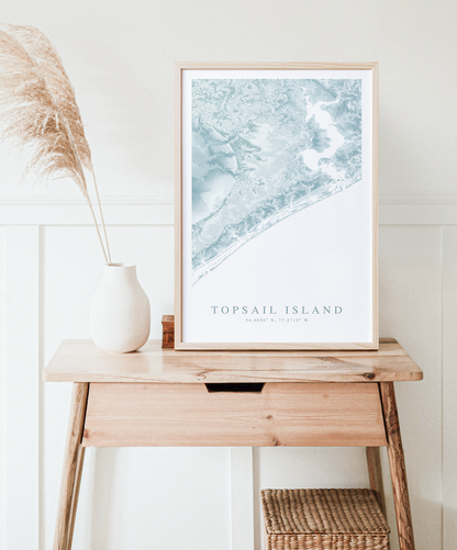 Topsail Island Map Print