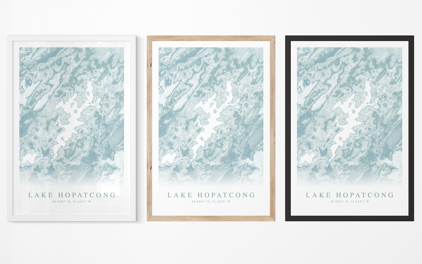 Lake Hopatcong NJ Map Print