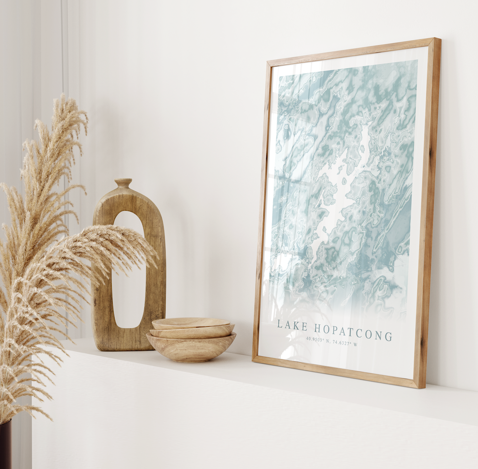 Lake Hopatcong NJ Map Print