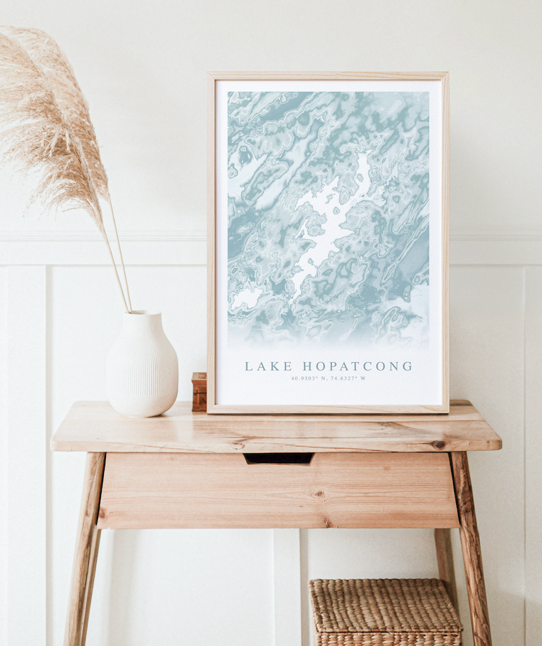 Lake Hopatcong NJ Map Print