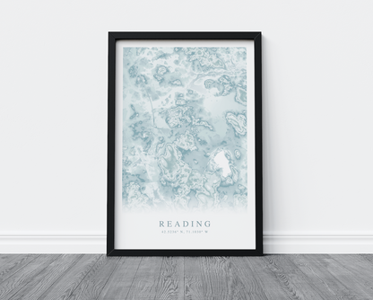 Reading MA Map Print