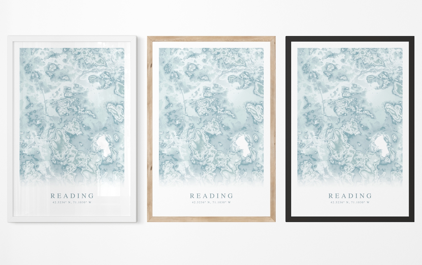 Reading MA Map Print