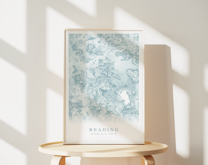Reading MA Map Print