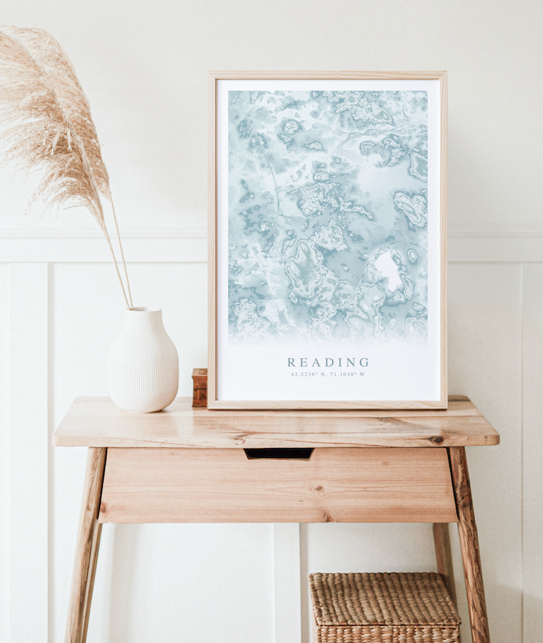 Reading MA Map Print