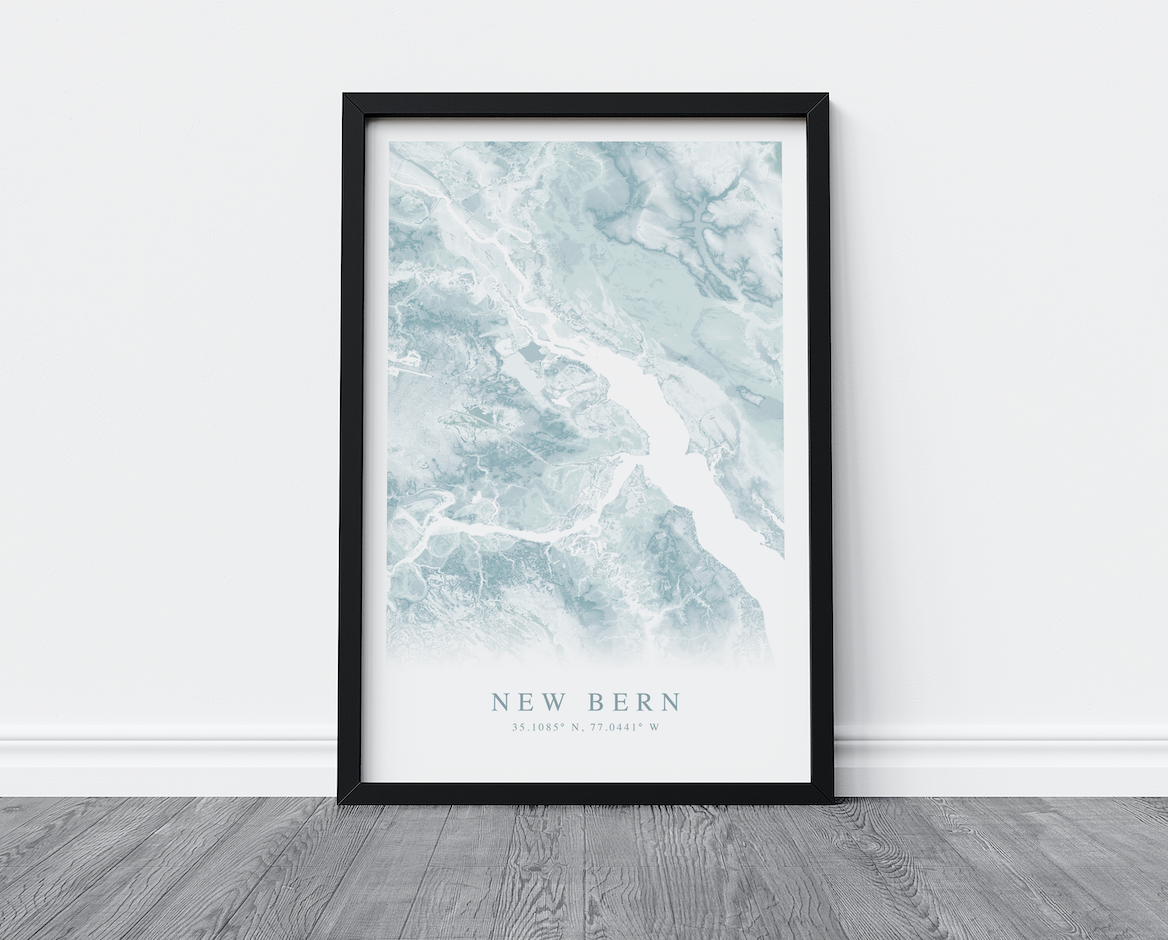 New Bern Map Print