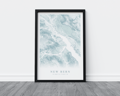 New Bern Map Print