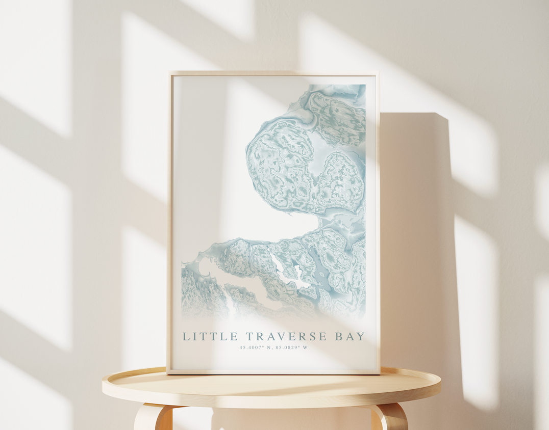 Little Traverse Bay Map Print