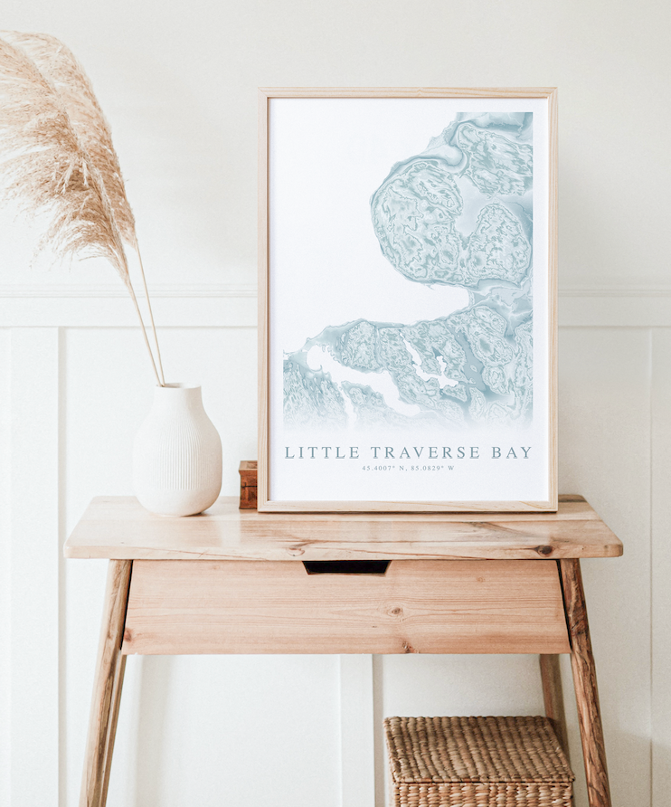 Little Traverse Bay Map Print