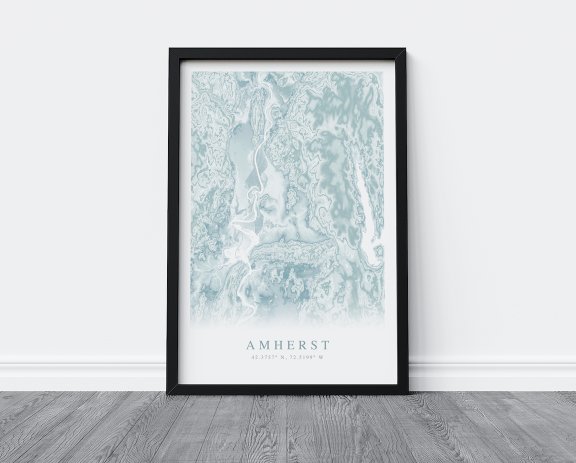 Amherst MA Map Print